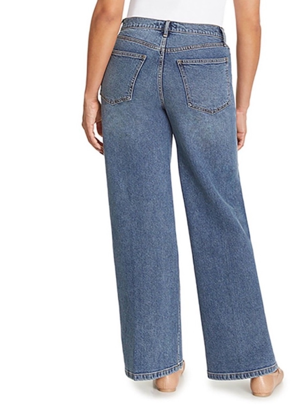 Nine West Wide Leg High Rise Denim Jeans Medium Wash Size 30 10 - Picture 2 of 8